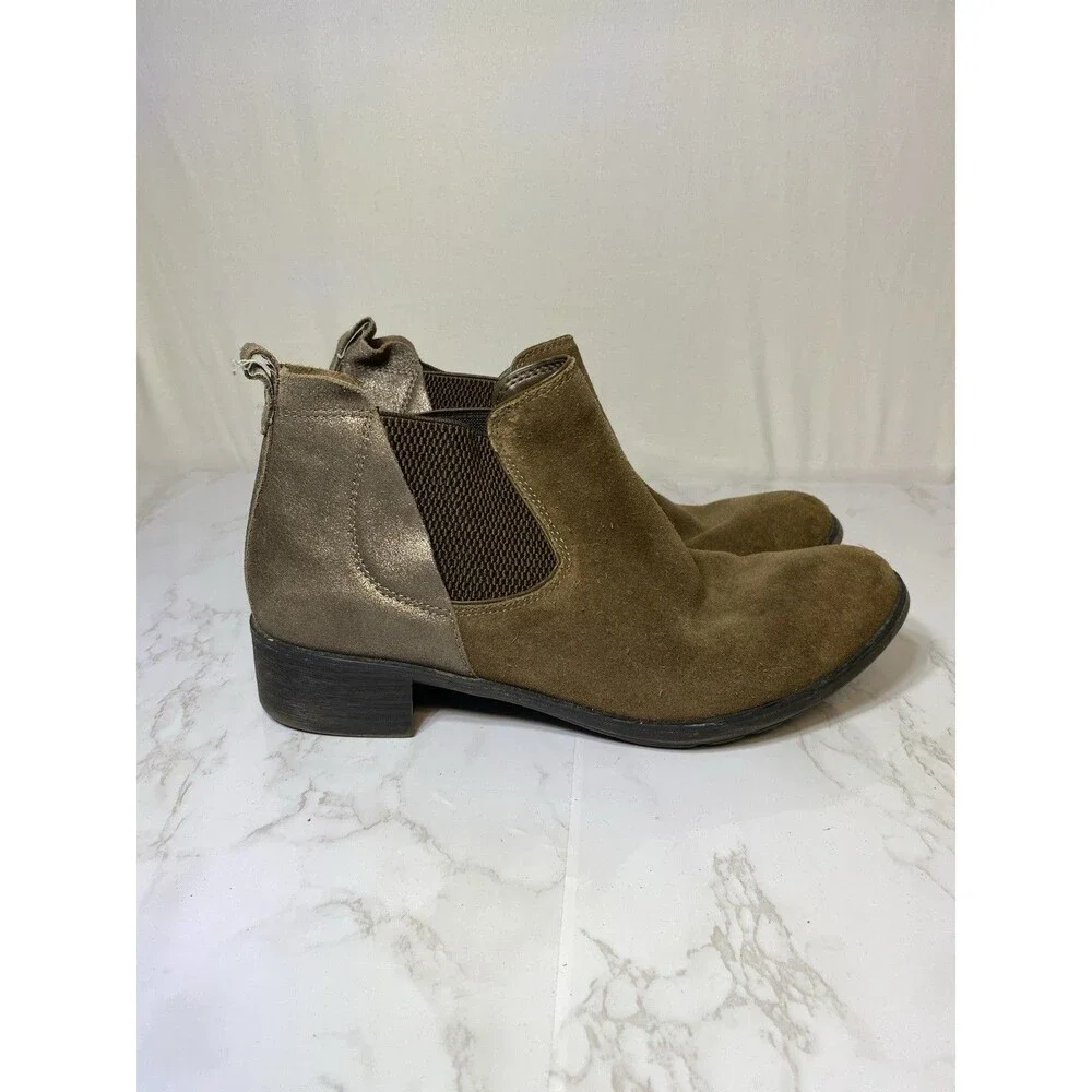 Aetrex Beth Brown Suede Leather Chelsea Boot Women Size 39 US 8